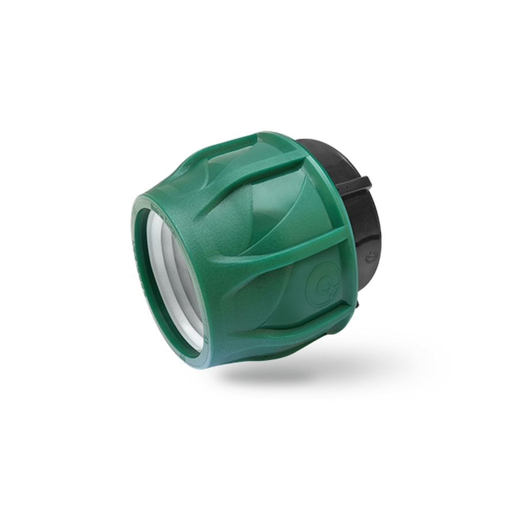 Заглушка цанговая для ПЭ трубы 32 POELSAN GREEN