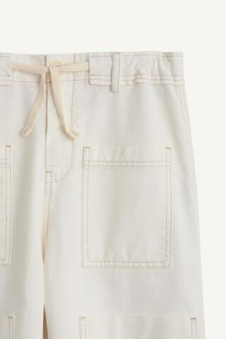 ZARA БРЮКИ С КОНТРАСТНОЙ СТРОЧКОЙ, ЭКРЮ