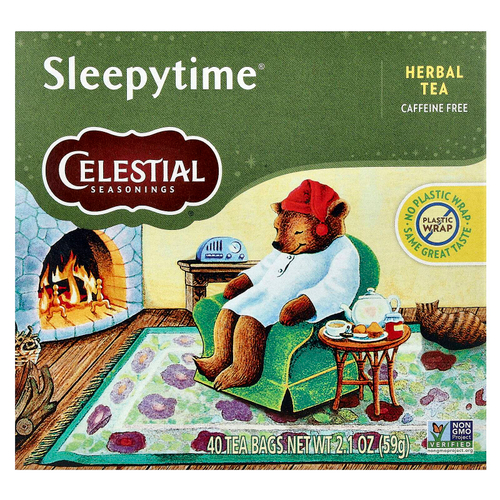 Celestial Seasonings, Sleepytime, травяной чай, без кофеина, 40 чайных пакетиков, 59 г (2,1 унции)