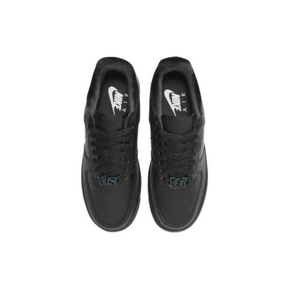 Nike Air FORCE 1 Кроссовки для скейтбординга Низкие Топы Черные Женские