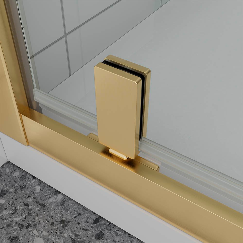 Душевая дверь Veconi Ottimo P30 G, 700x1900, золото брашинг, стекло прозрачное