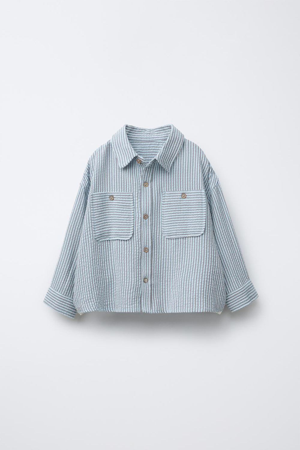 ZARA РУБАШКА В ПОЛОСКУ ИЗ РЕЛЬЕФНОЙ ТКАНИ, ПОЛОСКИ