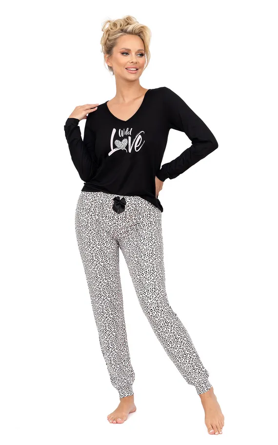 Pantera long pyjamas Black