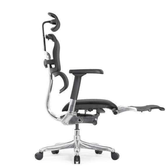 Кресло FALTO Ergohuman Elite 2 с подножкой ( чёрный каркас /сетка чёрный T-168-B1 Black )