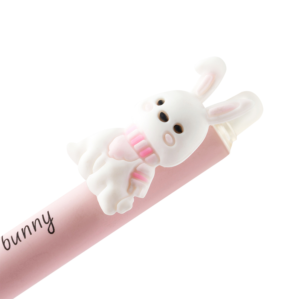 Ручка гелевая стираемая автоматическая "Funny friends" синяя, 0,5мм, корпус ассорти, с топпером