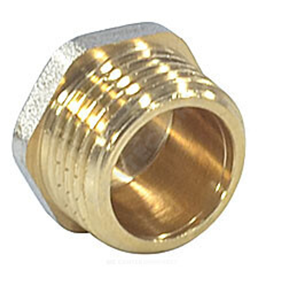 Заглушка латунь никель Ду 32 (1 1/4") НР 9017 ГОСТ 32585-2013 Aquasfera 9017-04