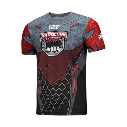 TSH-10570 Футболка HARDCORE MMA красно-чёрная