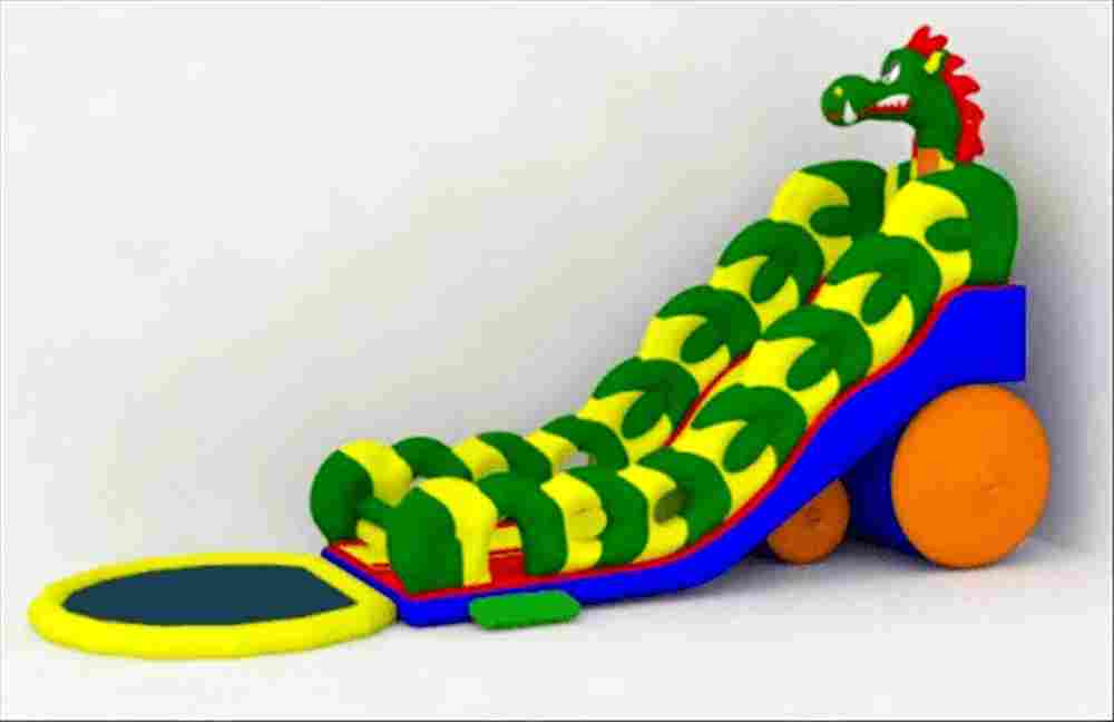 Надувная водная горка с бассейном «Драконий спуск», 17*6*9 м