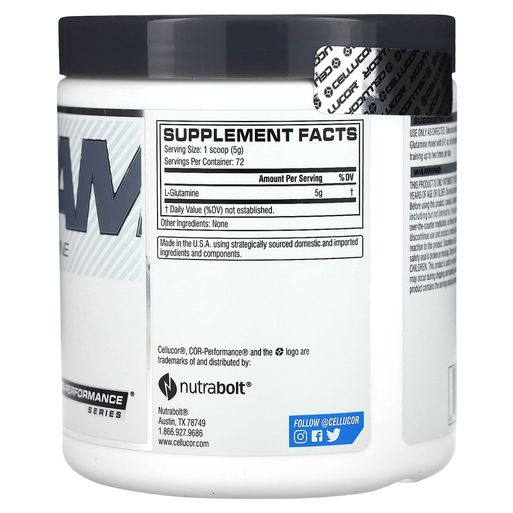 Cellucor, Glutam, глутамин Cor-Performance, без вкусовых добавок, 378 г (13,3 унции)