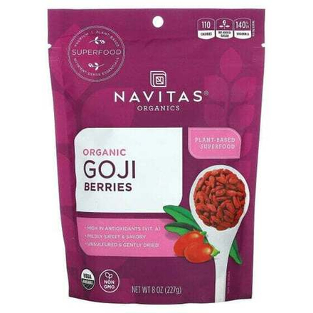 Фрукты и ягоды Navitas Organics, Органические ягоды годжи, 227 г (8 унций)