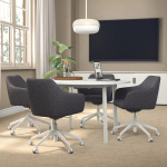 Стол для переговоров круглый - MITTZON IKEA /ИКЕА МИТТЗОН , 120х75 см, белый