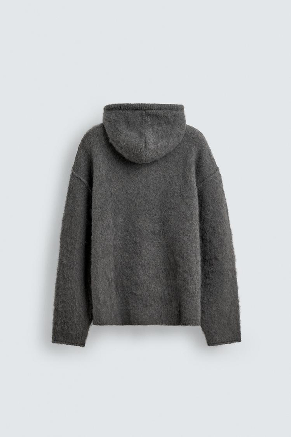 ZARA ТОЛСТОВКА ИЗ ВЯЗАНОГО МАТЕРИАЛА С НАЧЕСОМ, АНТРАЦИТОВО-СЕРЫЙ