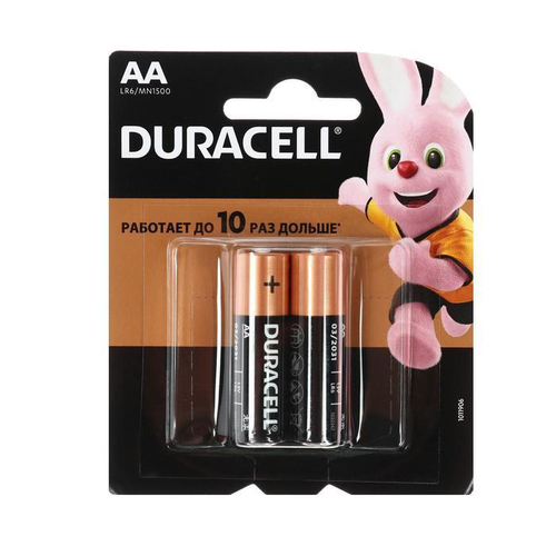Элемент питания DURACELL MN1500/LR6 2BL AA BASIC 2*10 (5010608) кратно 2 шт