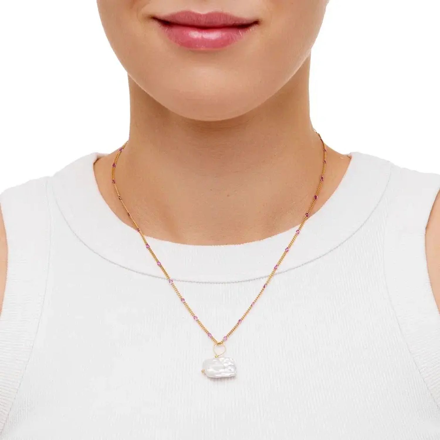 Колье Galini Pearl Charm Necklace