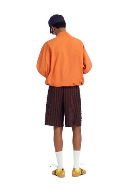 ZARA X BENITO ANTONIO ПОЛОСАТЫЕ ЖАККАРДОВЫЕ ШОРТЫ-БЕРМУДЫ С ПОЯСОМ, ШОКОЛАДНЫЙ