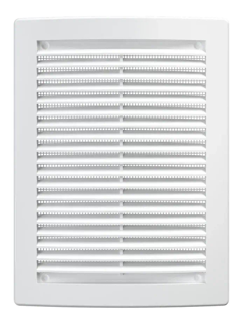 Решетка вентиляционная  с сеткой, неразъемная, наклонные жалюзи, 150х200мм, (1520РЦ), ERA