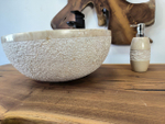 Раковина из мрамора Bowl Cream Dotted BM-65736 40х40х17 из натурального камня