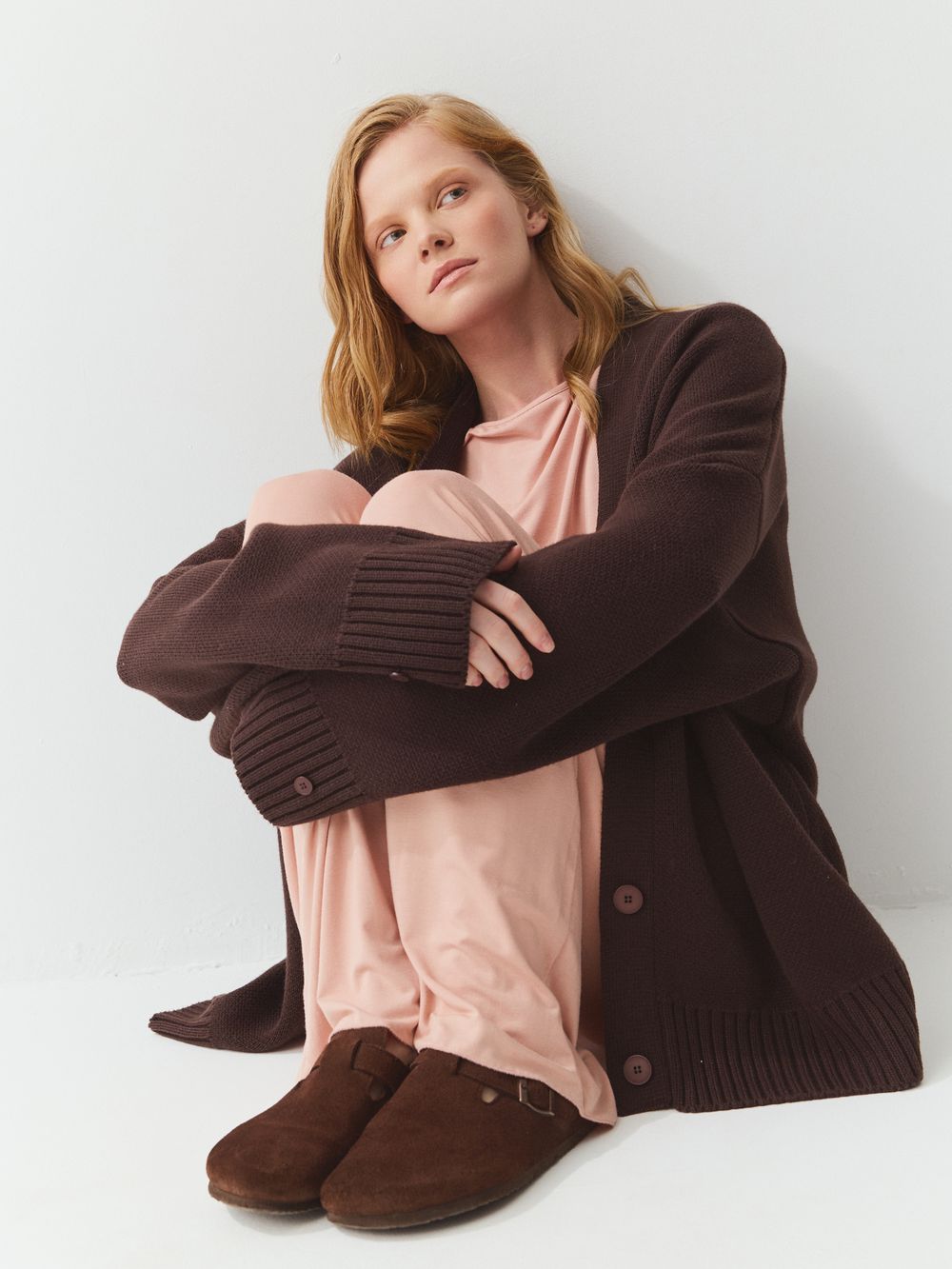 Кардиган вязаный "Кофе с корицей" женский