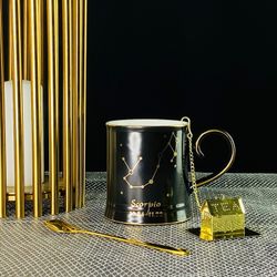 Lenardi 106-297 Кружка 360мл с ложкой и фильтром СКОРПИОН в под.уп.(х12)Фарфор