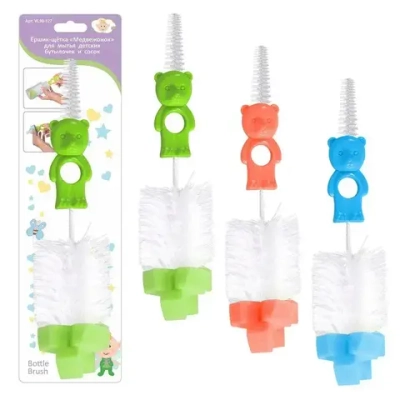 Ершик-щетка Медвежонок для мытья детских бутылочек и сосок VL90-127