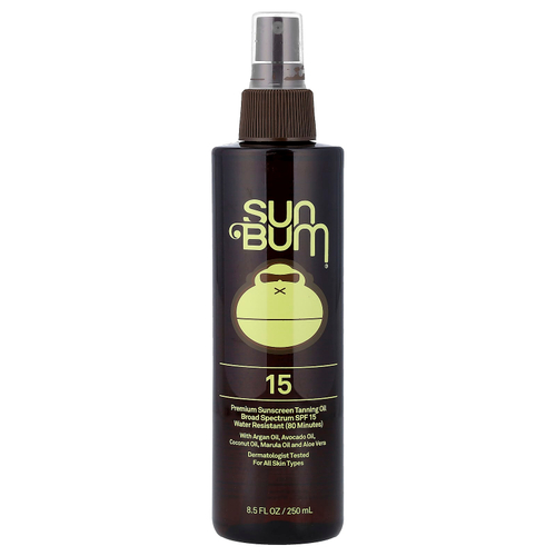 Sun Bum, премиальное масло для загара от солнца, SPF 15, для всех типов кожи, 250 мл (8,5 жидк. унции)