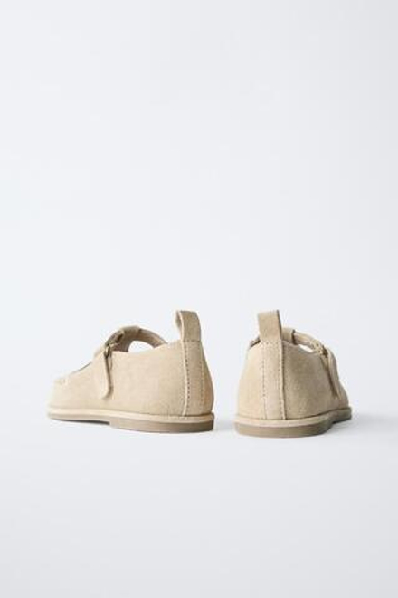 ZARA КОЖАНЫЕ ТУФЛИ, ЭКРЮ