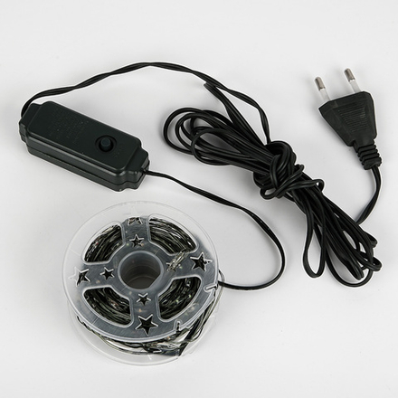 ULD-S3000-300-DGA WARM WHITE IP20 DEW Гирлянда светодиодная Роса. 30м. 300 светодиодов. Теплый белый свет. Провод зеленый. ТМ Uniel