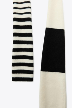 ZARA ШАРФ В ПОЛОСКУ, ЧЕРНЫЙ/БЕЛЫЙ