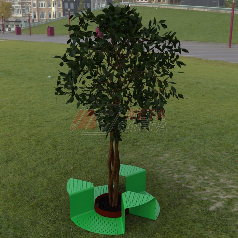 Приствольная решетка-лавка Синус