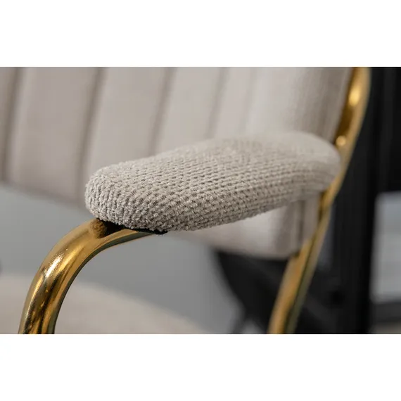 Стул Eirill Arms, серый шенилл с золотыми ножками