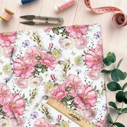 Ткань таффета ботанический весенний принт