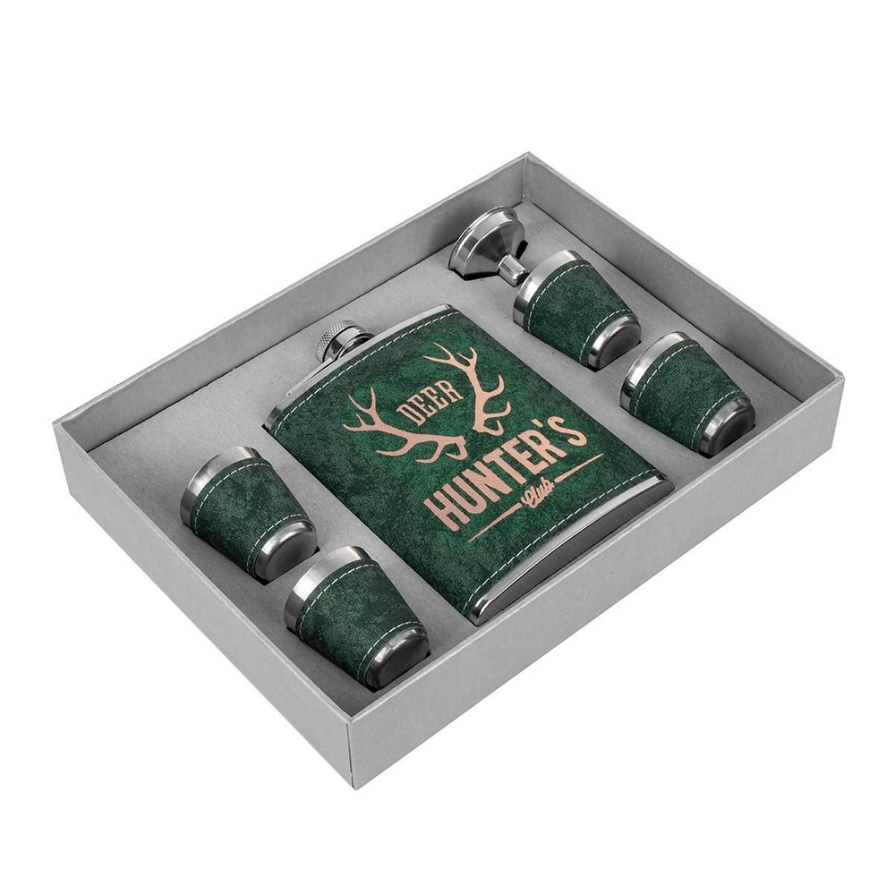 Набор Helios Книга Записки охотника (фляжка 210мл + 3 стопки) (HS-2023-TZ-2)