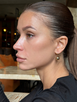 Серьги серебряные 925 лимонная позолота шары