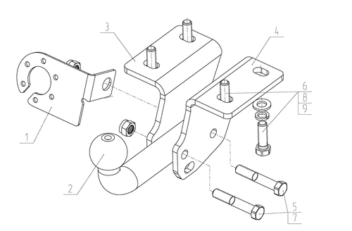 Фаркоп Avtos на VOLKSWAGEN AMAROK (2010)(паспорт и сертификат в комплекте)(без электрики)VW 34