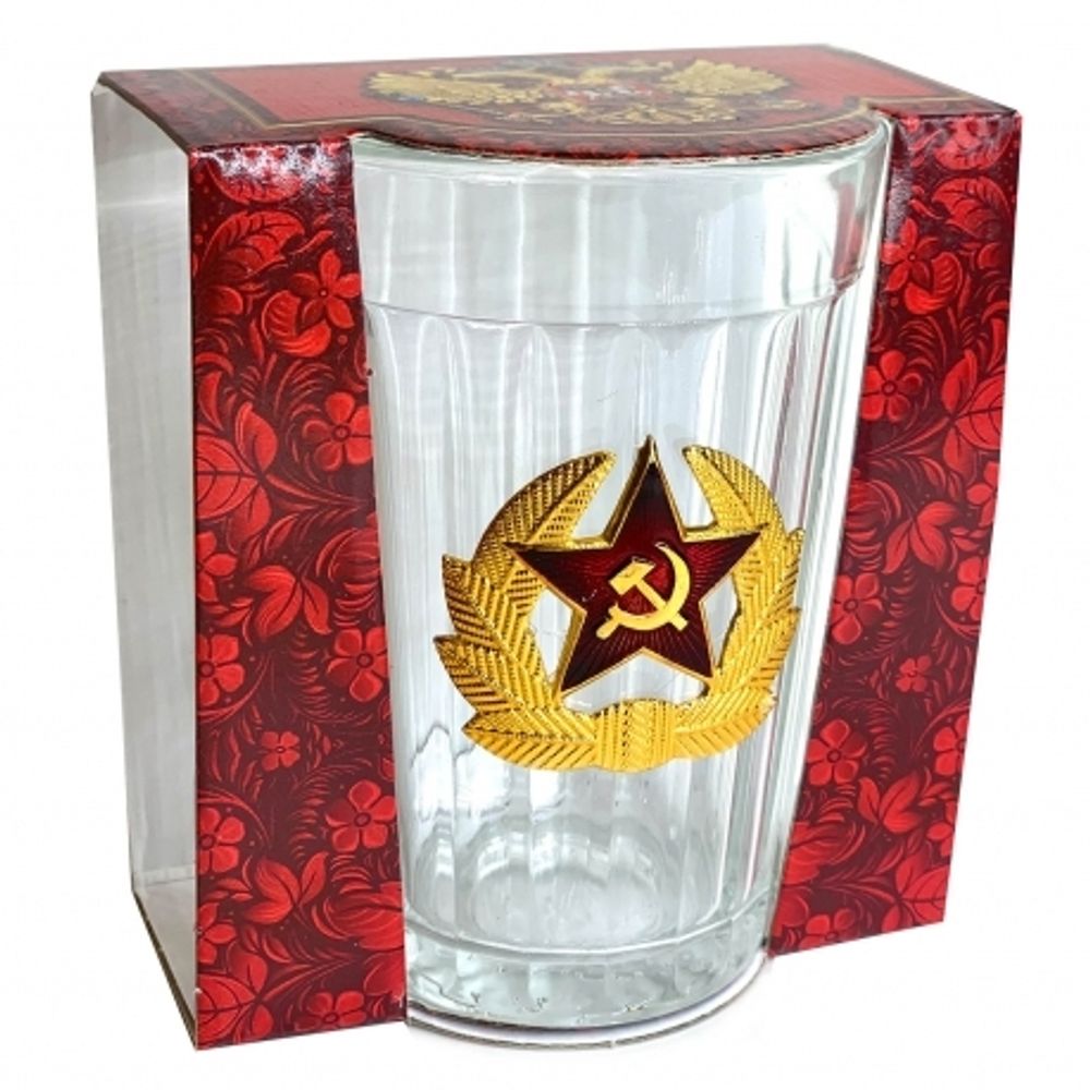 Граненый стакан с кокардой СА