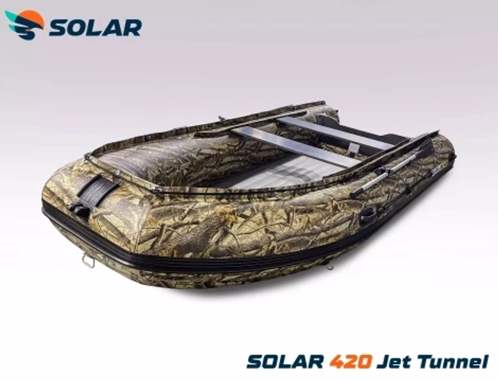 Лодка надувная моторная solar-420 jet tunnel