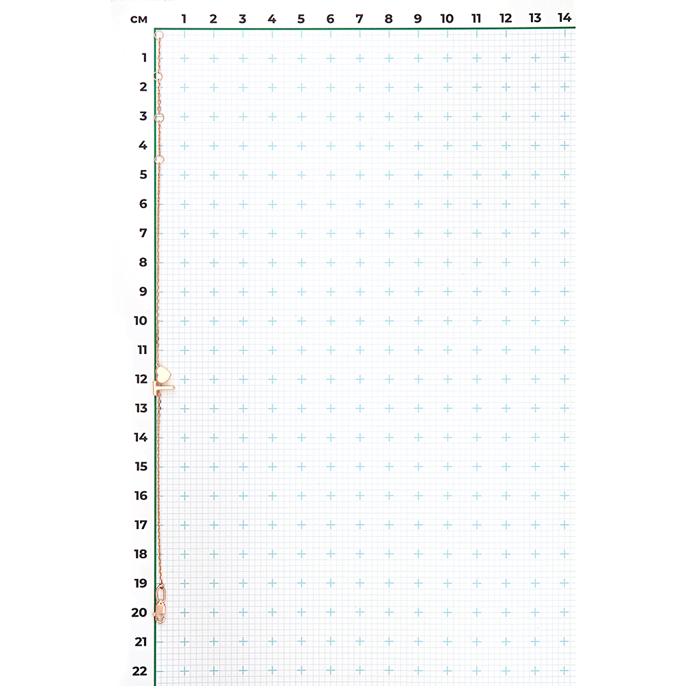 Браслет «Буква Т» из красного золота