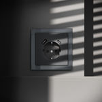 Розетка встраиваемая VOLTUM S70 с заземлением и защитными шторками, 16А, с USB, A+С, (графит)