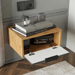 Прикроватная тумба DIWO Краснодар подвесная 45x35x20 антрацит, дуб вотан, ручка черная