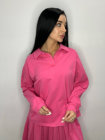 Костюм Miss Diva 1412 из кофты с воротником поло и плиссированной юбки на резинке\Розовый недорого