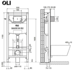 Инсталляция пневматическая OLI 120 ECO Sanitarblock pneumatic (0500*1150*0126)