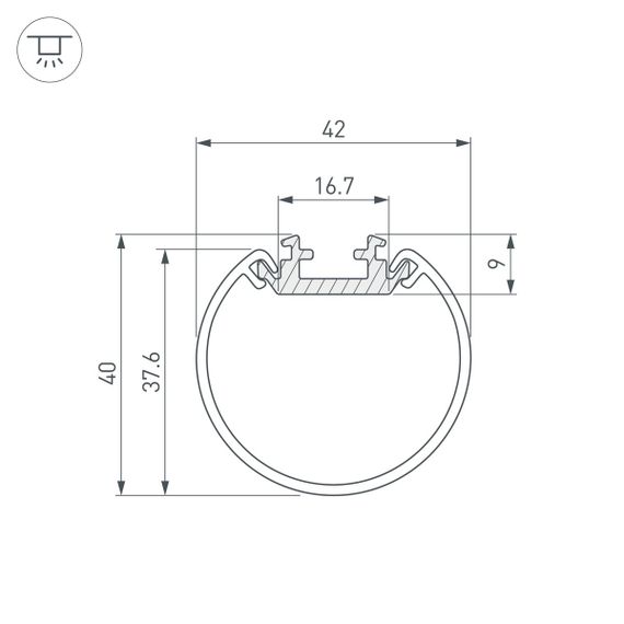 Профиль Arlight Round-D40-2000 Anod 044517