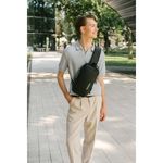 Рюкзак однолямочный HEIKKI FEATURE (ХЕЙКИ), кодовый замок, USB-порт, черный, 32x16x6 см, 273900