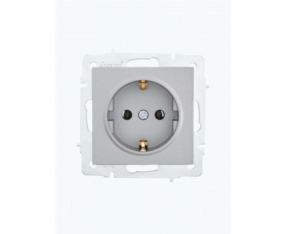 Розетка с заземлением VESNA платина