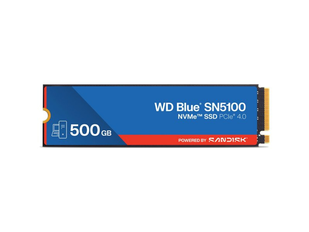 SSD накопитель Western Digital WD Blue SN5100 500ГБ, M.2 2280, PCIe 4.0 x4, NVMe [WDS500G5B0E]
