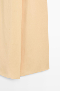 Massimo Dutti Платье миди с пуговицей, светло-желтый