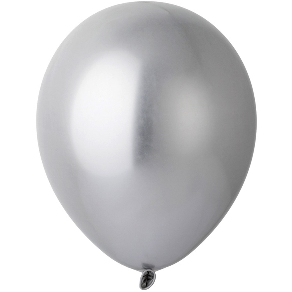 Шар латексный Хром 25 см (Серебро)