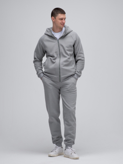 Костюм мужской спортивный на молнии (с начесом). Грей