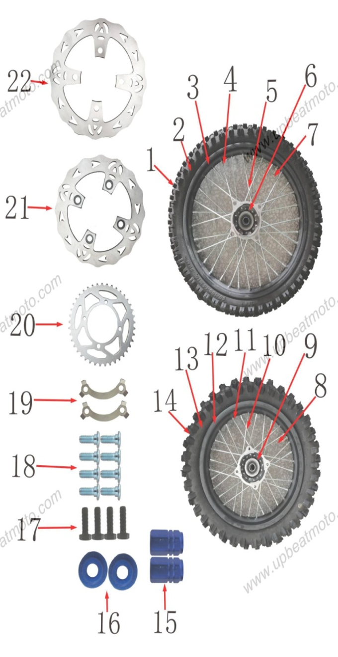 Запчасти I к питбайку Motax CRF 125