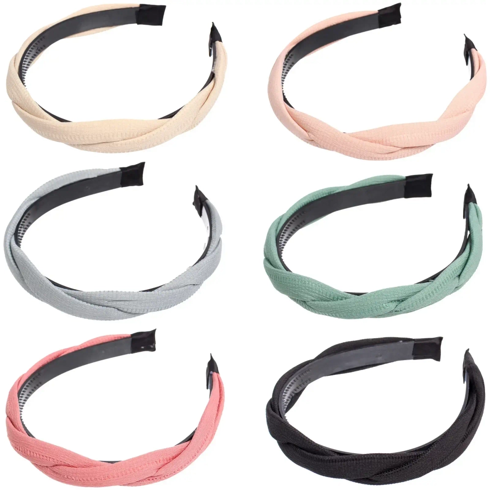 Ободок для волос «МАРЦИПАН», клео, ширина 1,5см, микс 6 цветов